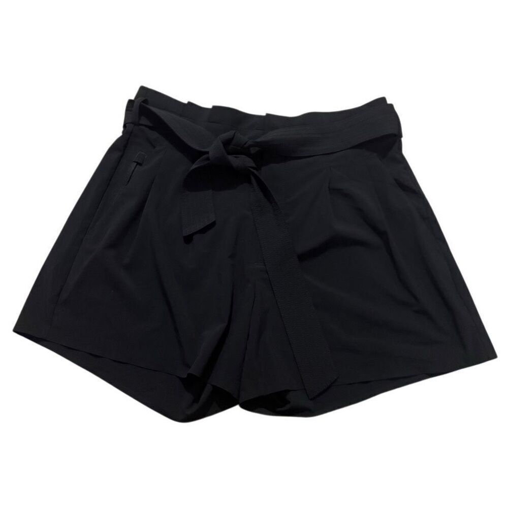 Athleta black paper bag style shorts size 6